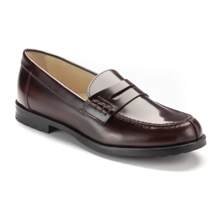 1066 - Bordo Polished Leather Hard Loafer for Boy/Girl by London Kids