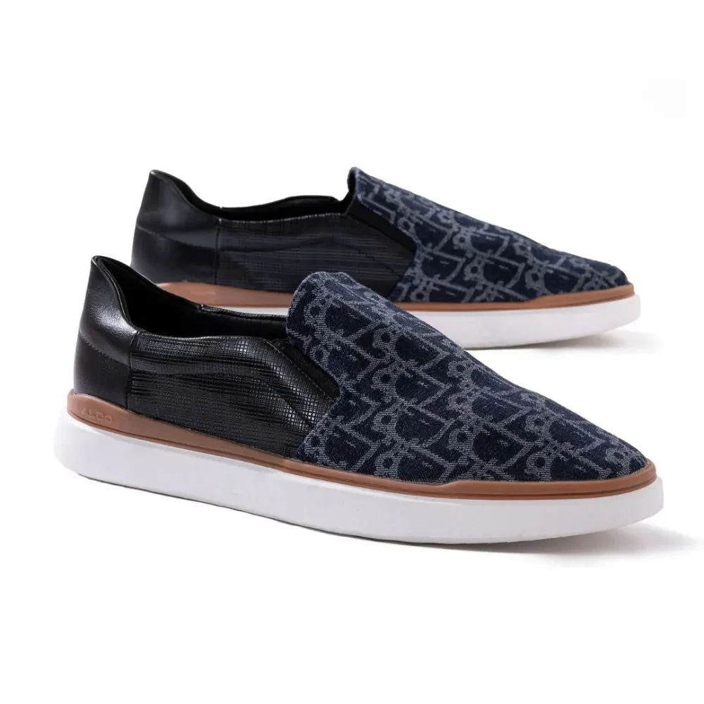 ALDO Melrick Slip On Monogram Sneakers Men - NVYBLK