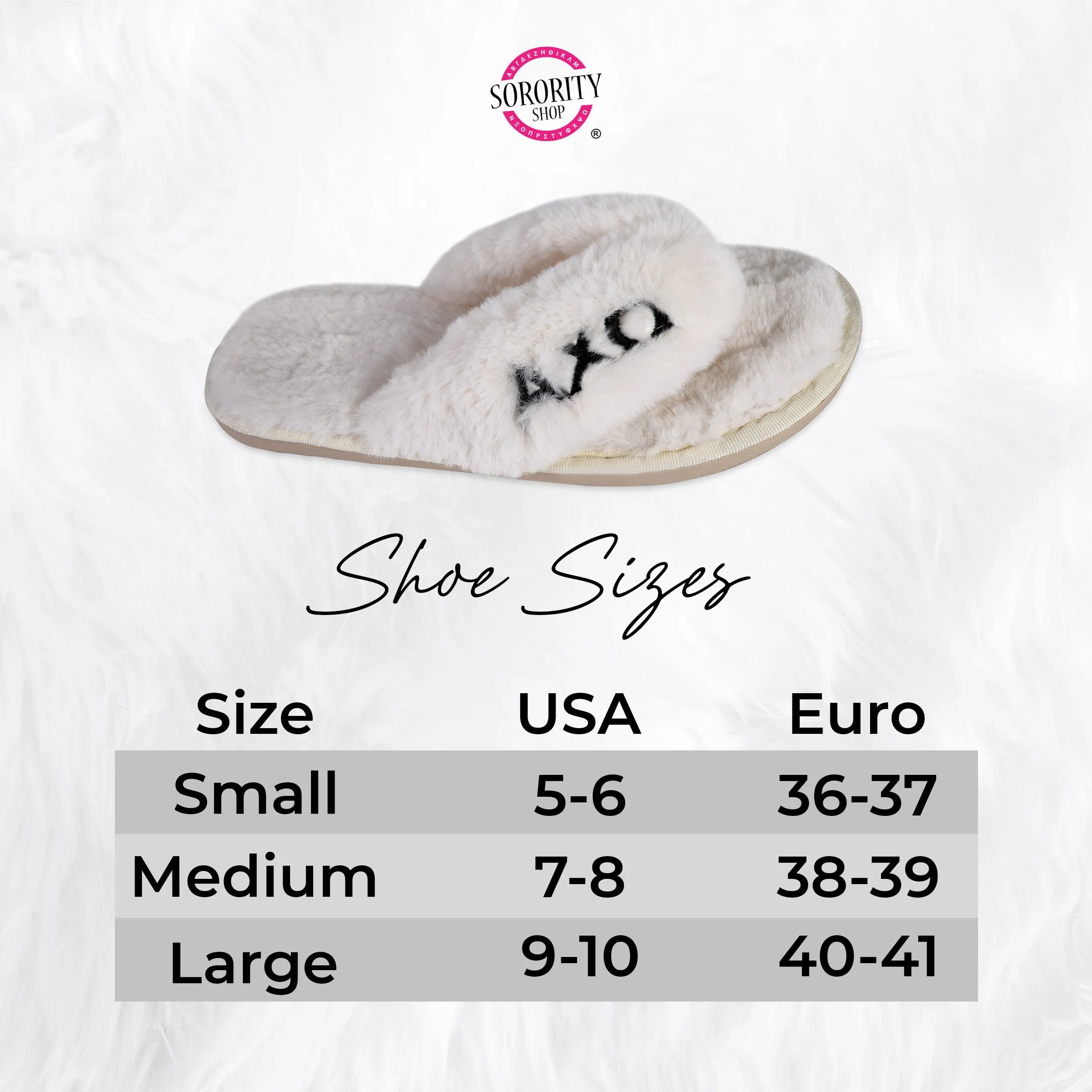 Alpha Omicron Pi - Furry Slippers Women - With AOP Embroidery Logo