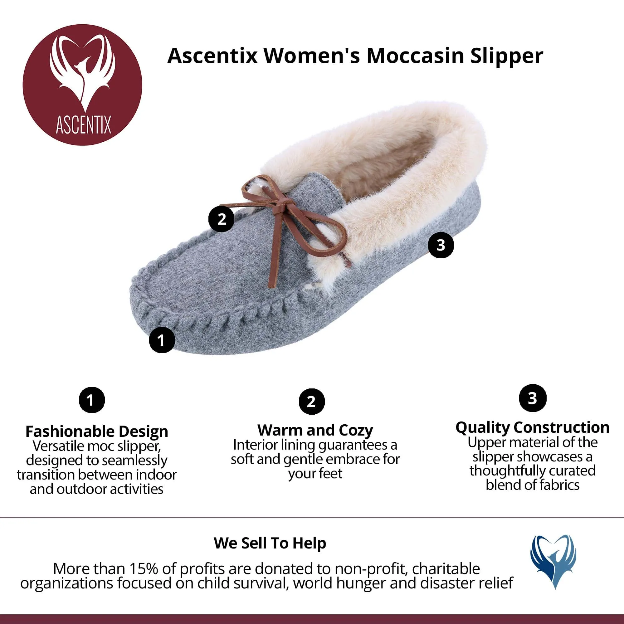 Ascentix Women's Moccasin Slipper