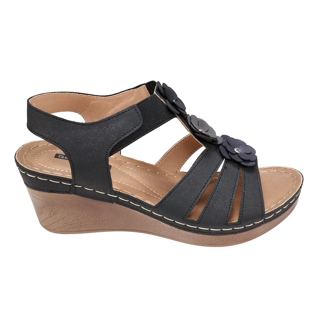 Beck Black Wedge Sandals