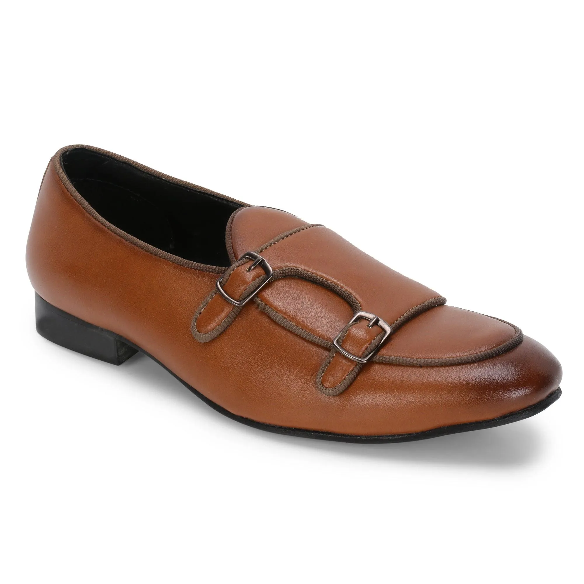 Bello Tan Double Monk Loafers