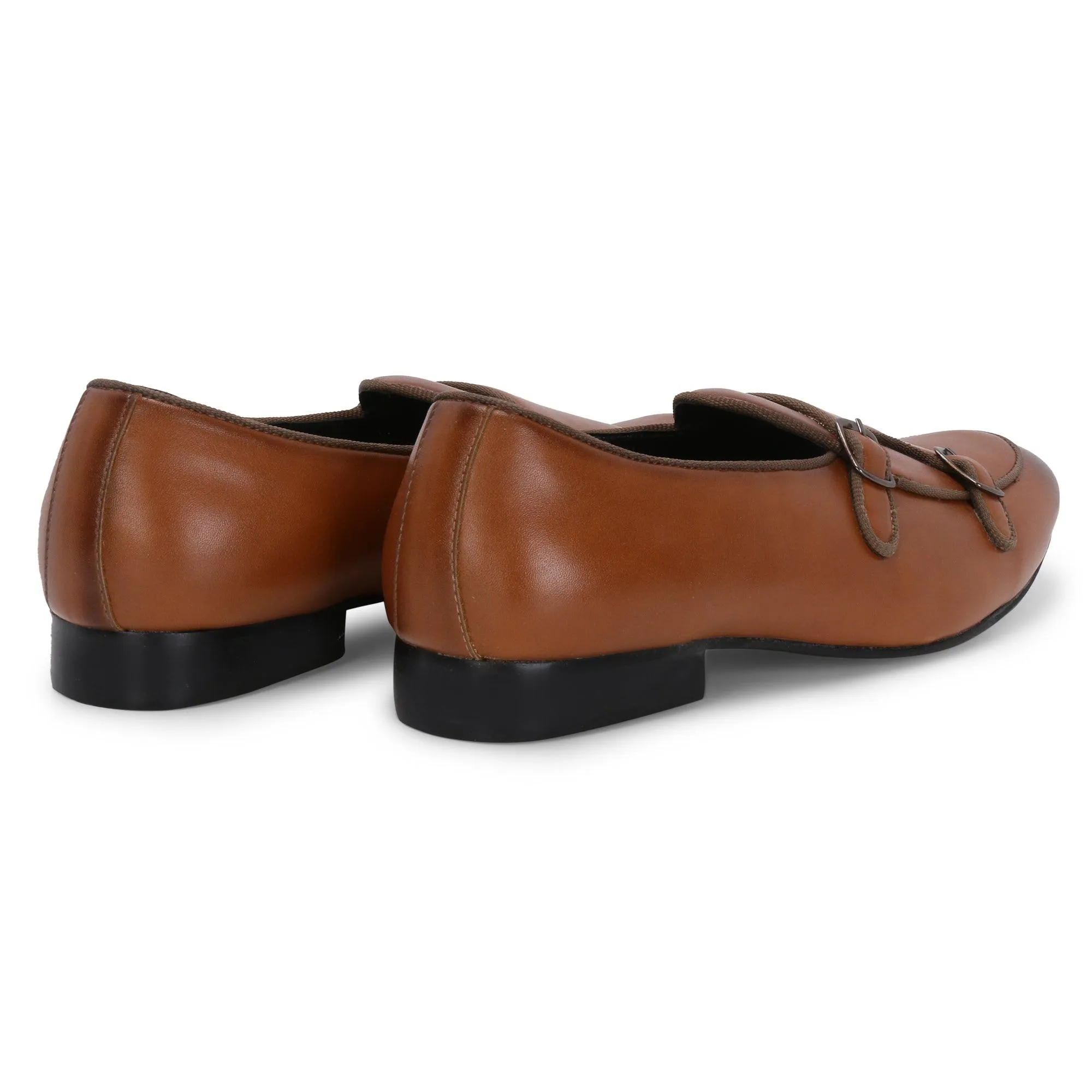 Bello Tan Double Monk Loafers