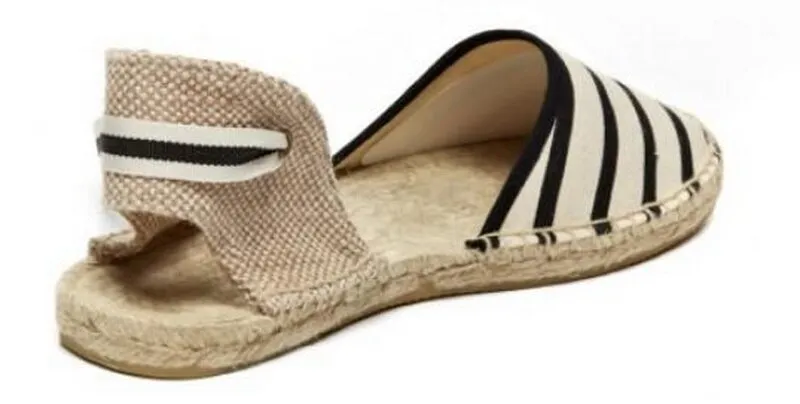 BerriesJam - 2024 Summer Flat Lace up Stripe Flats Espadrilles