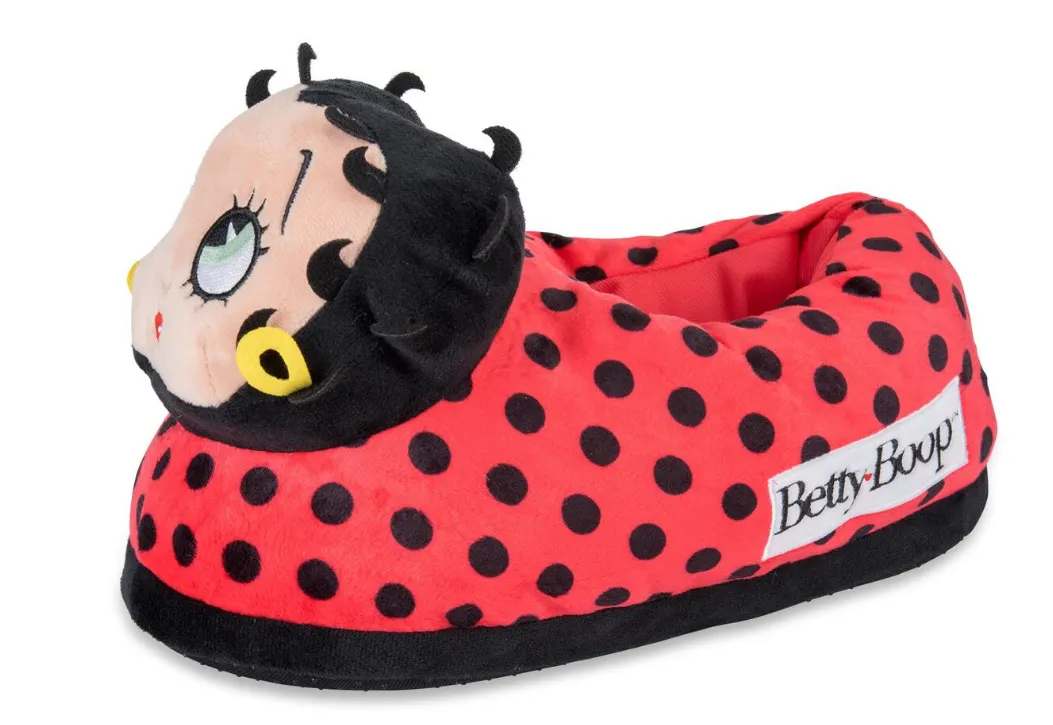 Betty Boop, Fun Indoor Novelty Slippers, Big Fuzzy Cozy