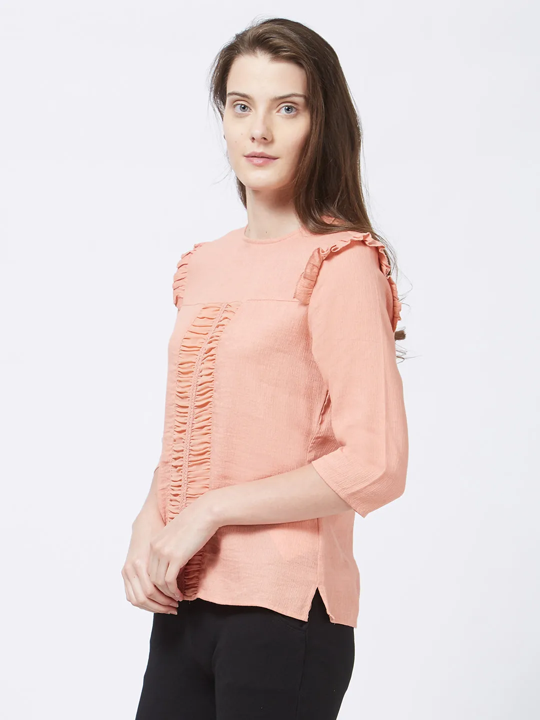 Blush Casual Long Sleeves Top