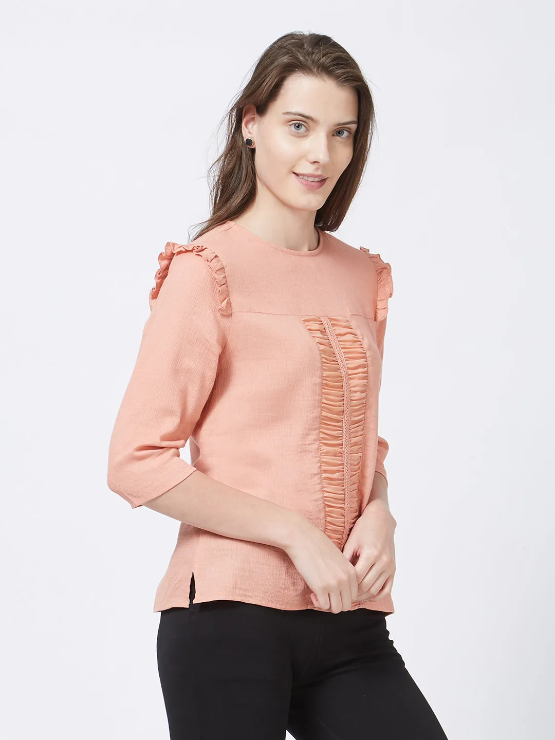 Blush Casual Long Sleeves Top