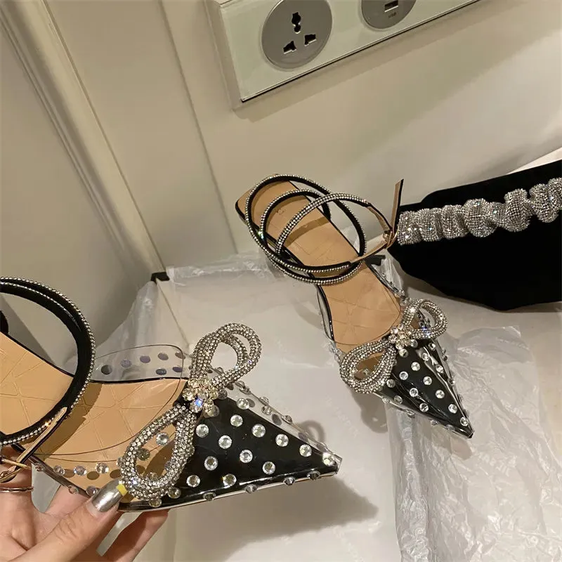 Bow Knot Rhinestone Straps Heels