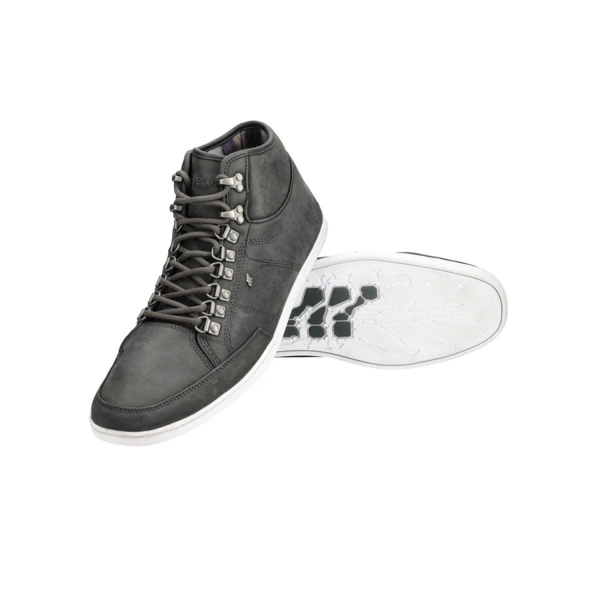 Boxfresh Swapp D Lea Kickout High-Top Sneakers Fabric Black Colour For Men