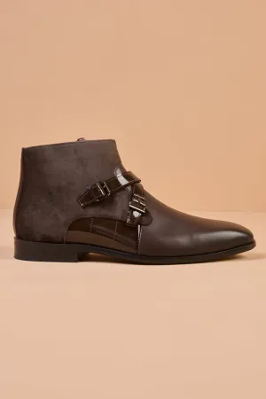 Brown High Rise Leather Boots