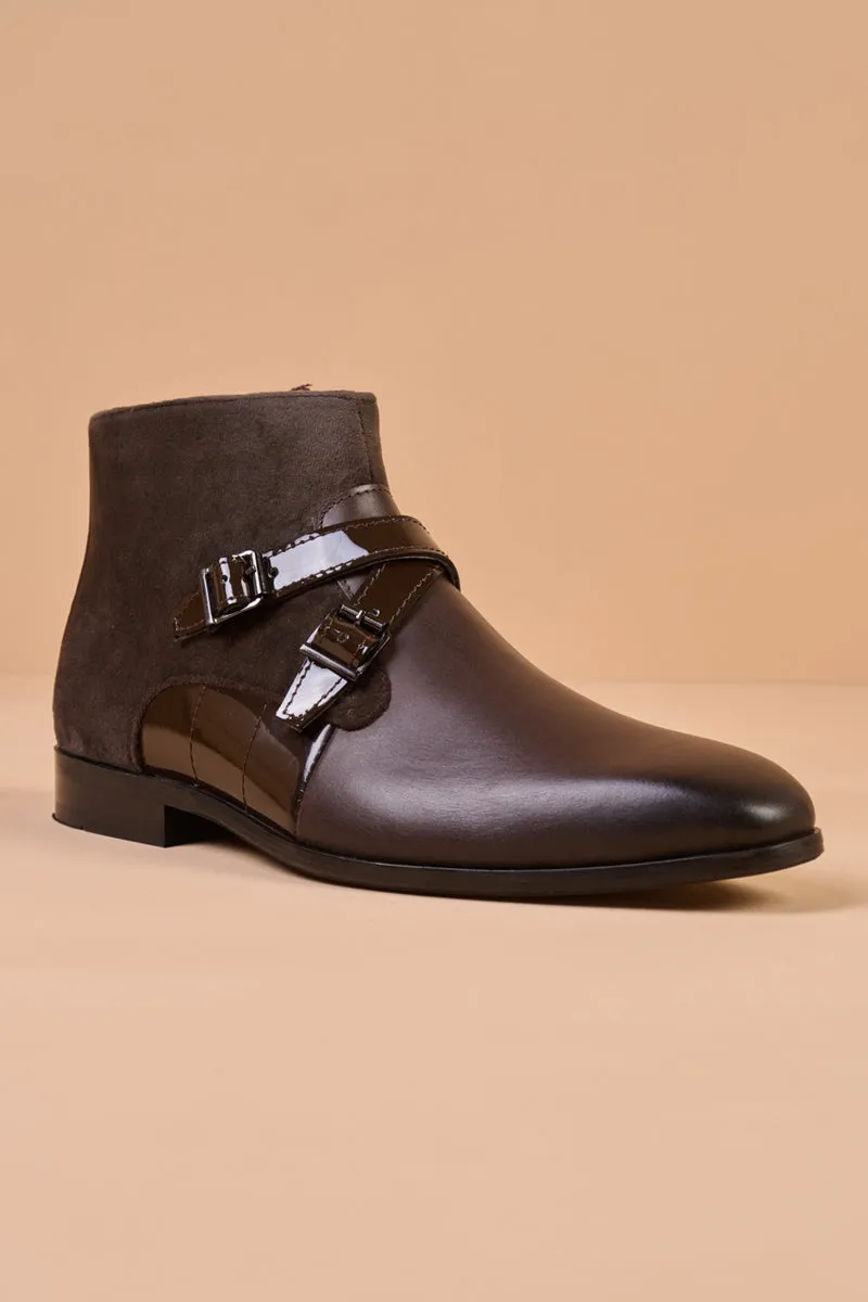 Brown High Rise Leather Boots