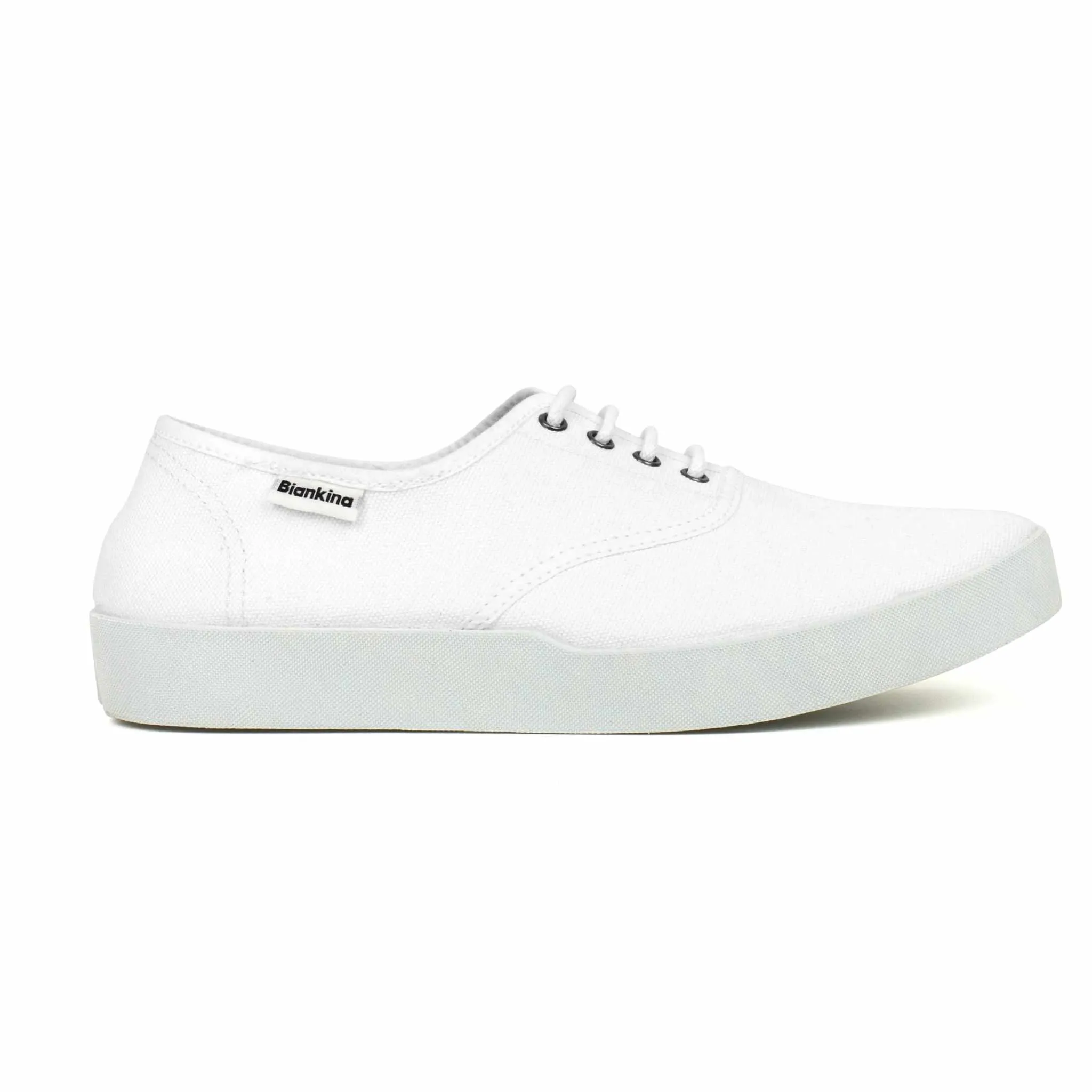 Capri Organic Cotton Canvas Plimsoll Sneakers - White