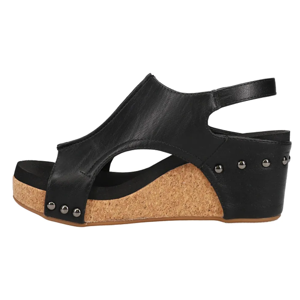 Carley Studded Slingback Wedge Sandals