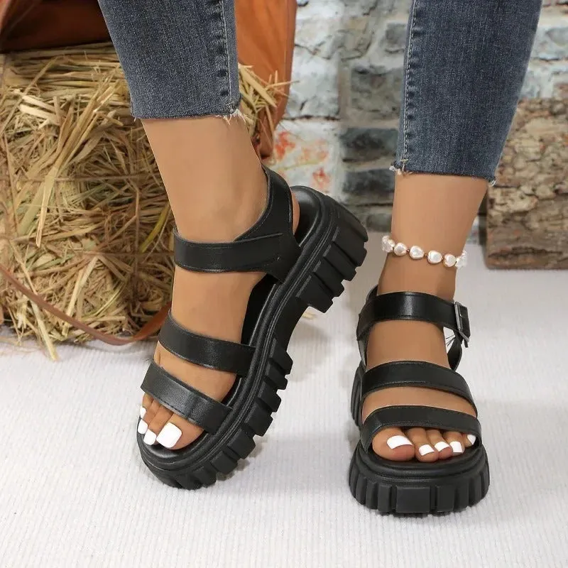 Casual Platform Buckle Strap Sandals for Women