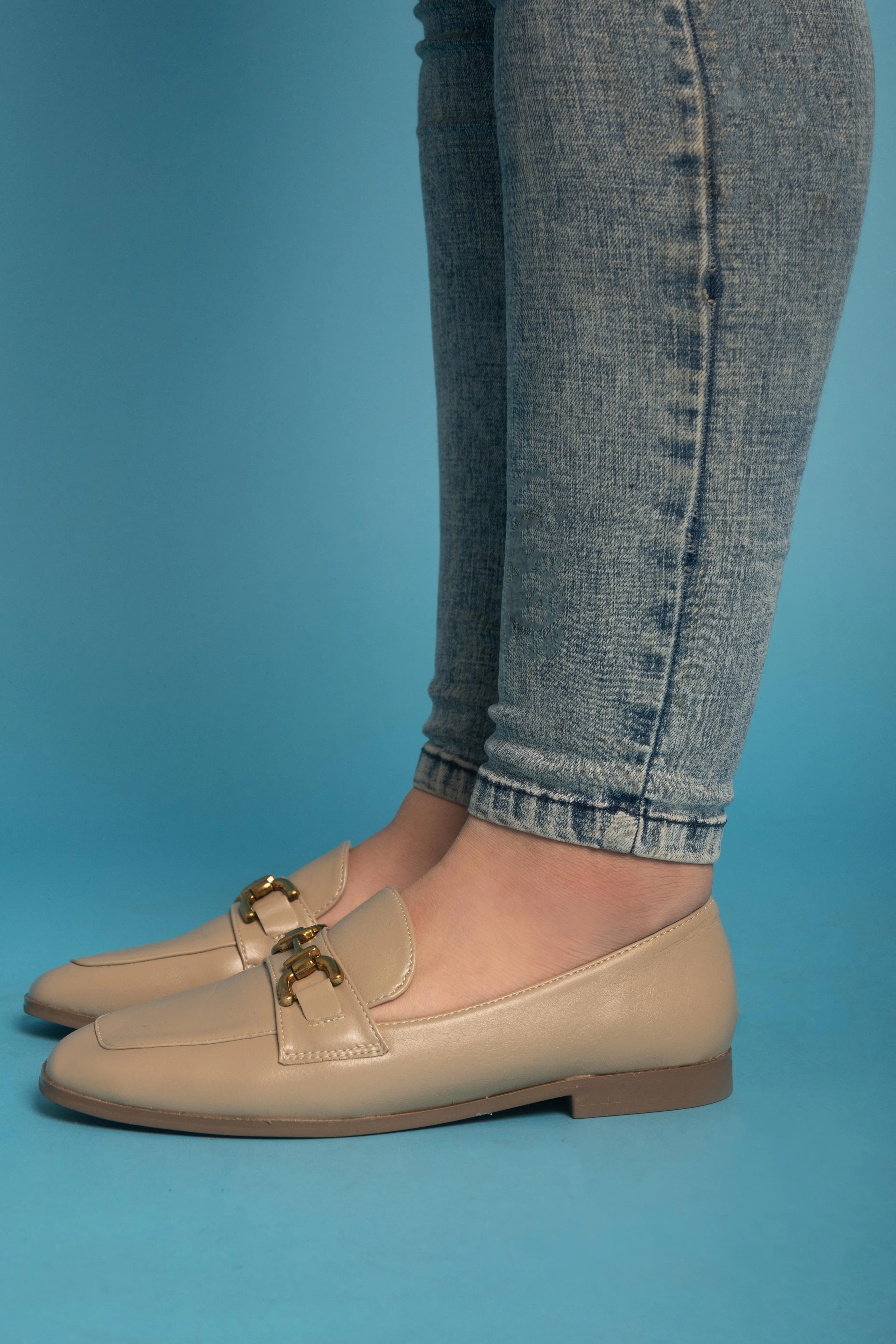 Classic Leather Loafers - Khaki