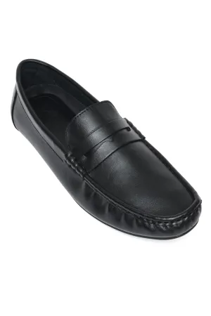 CLASSIC LEATHER PENNY LOAFERS-BLACK