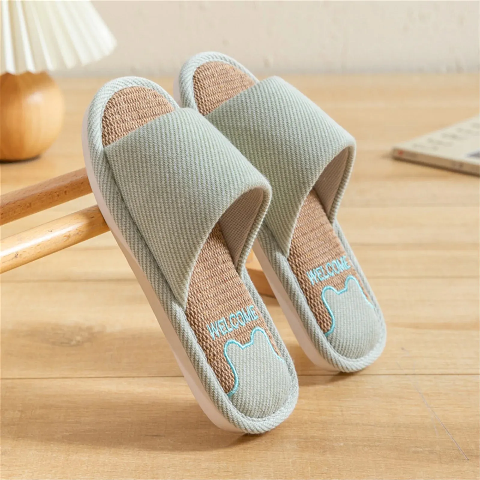 Comfortable Indoor Linen Slippers for Women