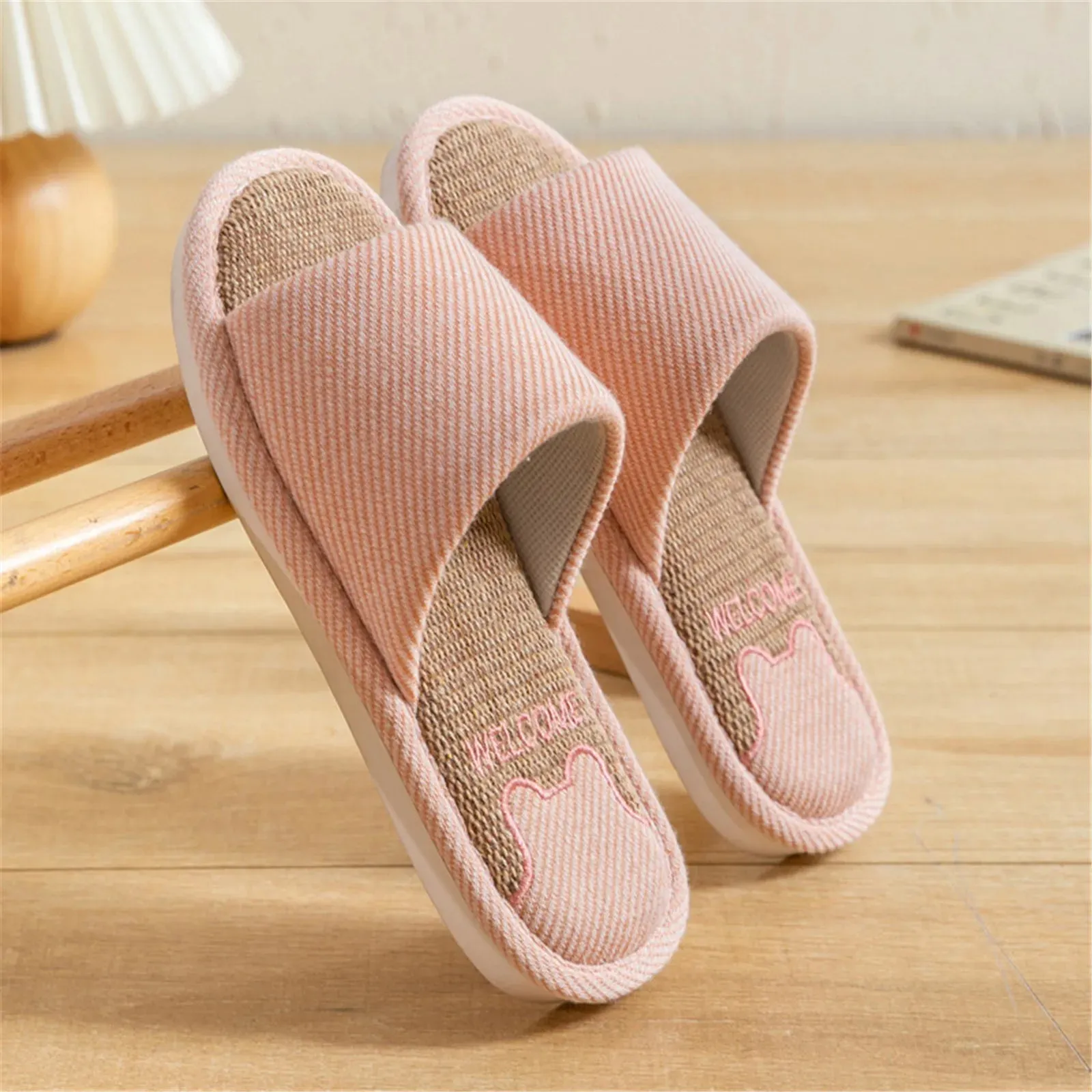 Comfortable Indoor Linen Slippers for Women