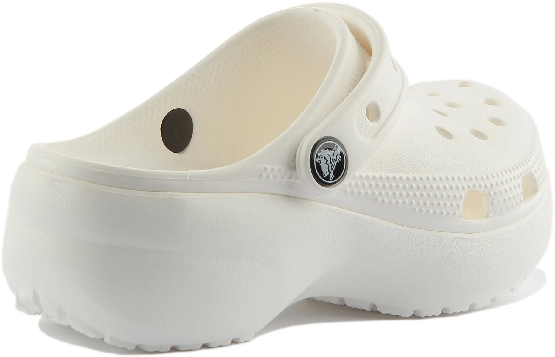 Crocs Classic Platform In White For Women