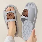 Cute Bear Pattern Slides, Casual Open Toe Soft Sole Shoes, Comfortable Indoor Home 303933