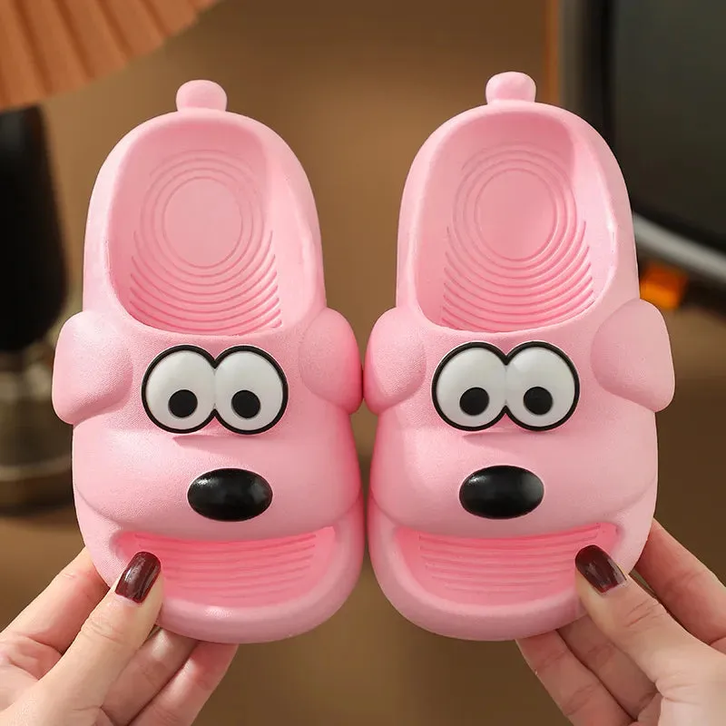 Cute Cartoon Dog Slippers for Kids - Anti-Slip Indoor & Outdoor Sandals