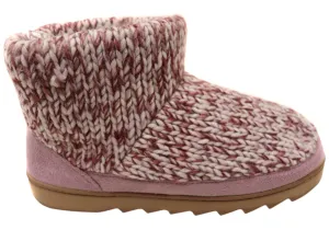 Dearfoams Womens Comfortable Whitney Knit Bootie Slippers