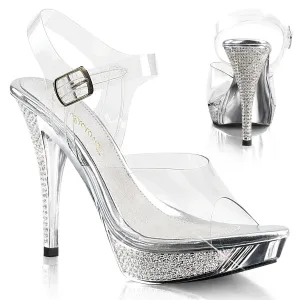 Elegant-408 Clear/Silver Chrome, 4" Heels