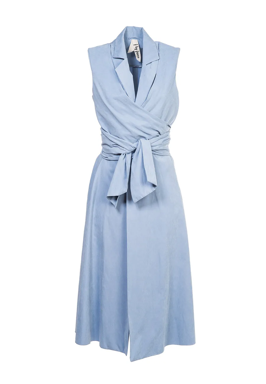 f by Faina Sky Blue Wrap Dress