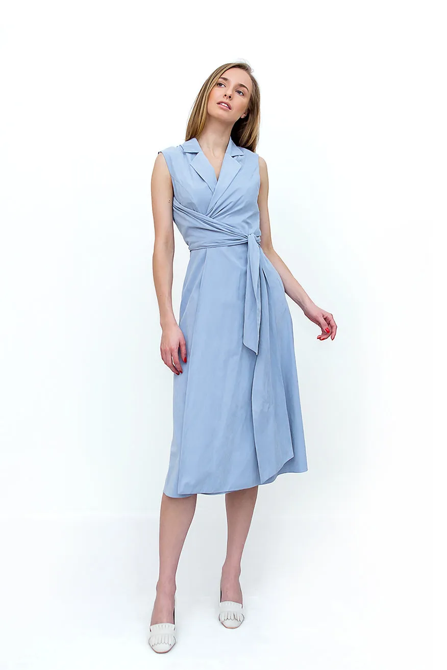 f by Faina Sky Blue Wrap Dress