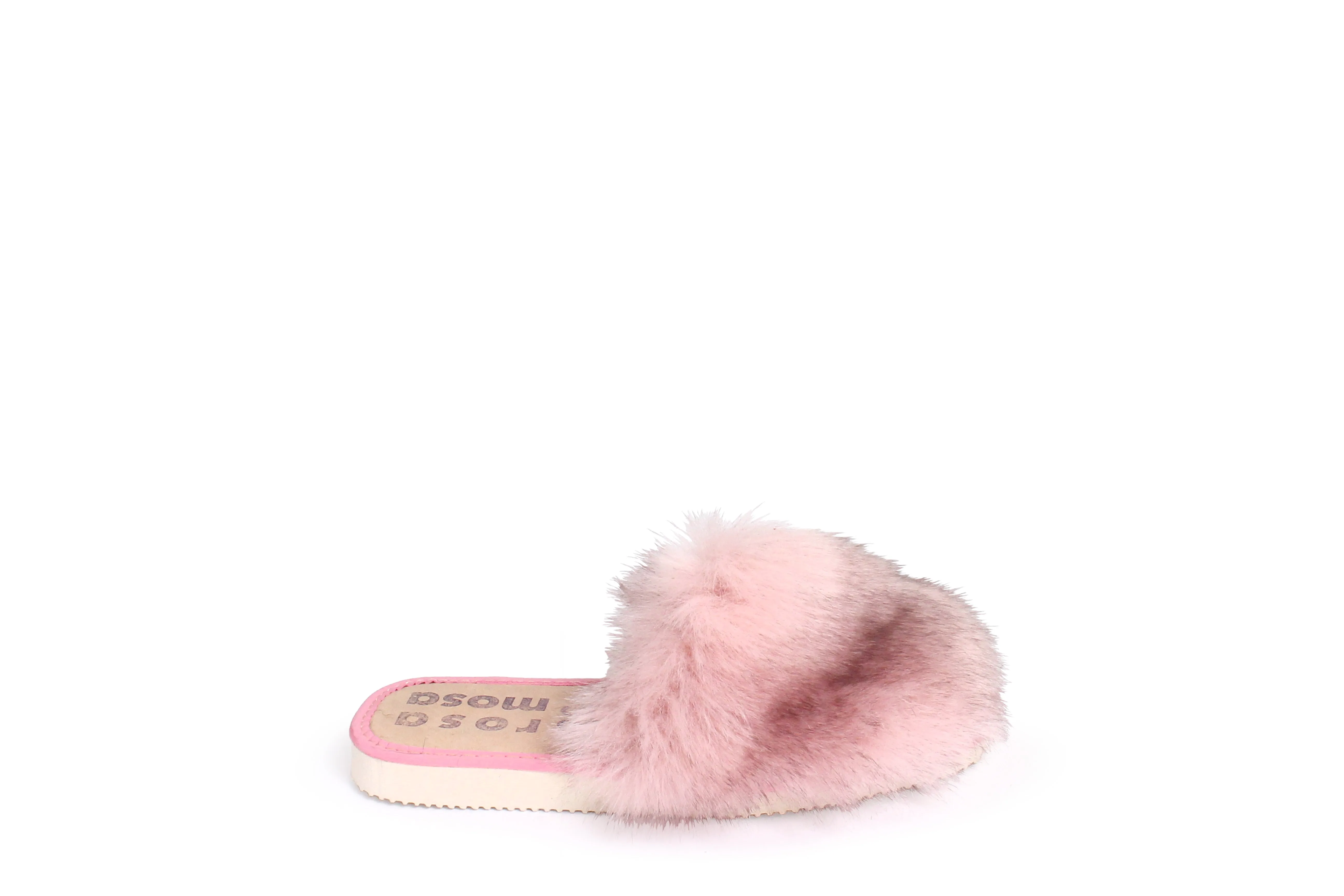 Faux Fur Slippers   Rose