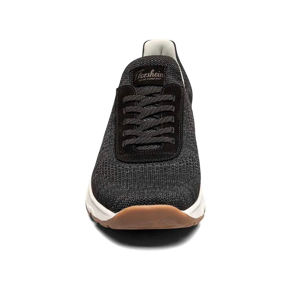 Florsheim Black Satellite Knit Elastic Lace Slip On Sneaker