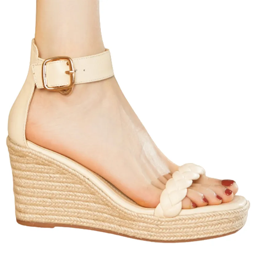 Funki Buys | Shoes | Women's Hemp Leather Wedge Sandals