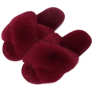 Fuzzy Foam Slippers With EVA Sole