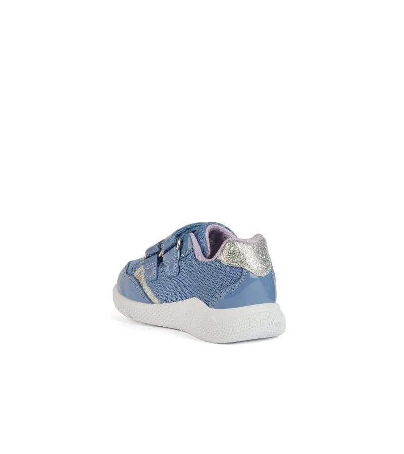 Geox Infant Girls Blue Glitter Mesh Casual Sporty Trainer Sprintye - B454TC