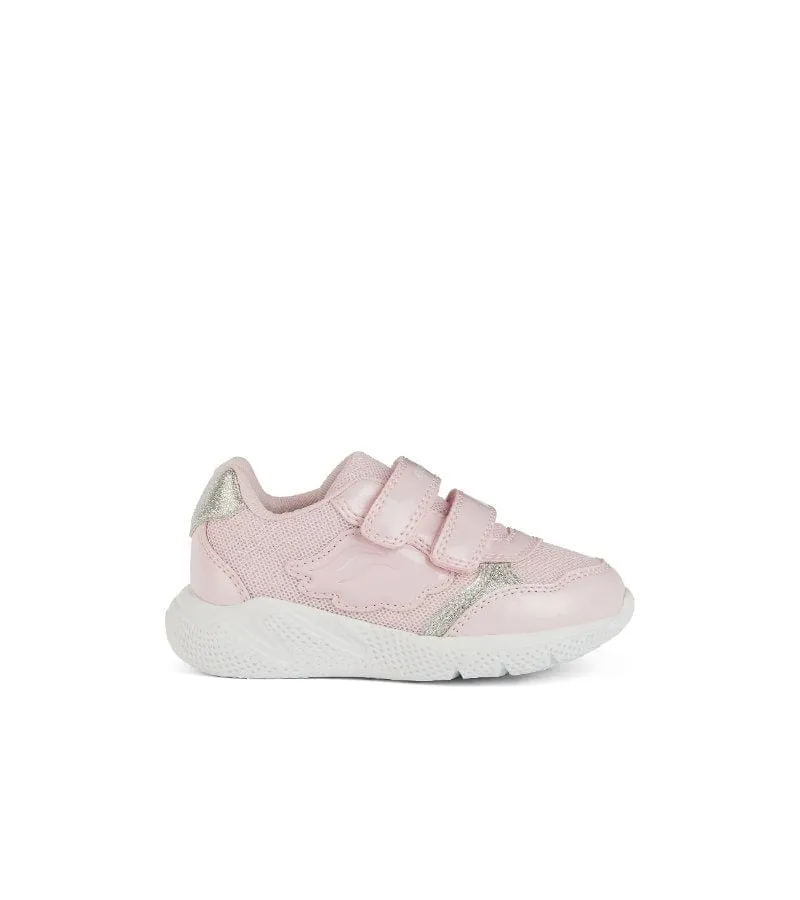 Geox Infant Girls Pink Glitter Mesh Casual Sporty Trainer Sprintye - B454TC