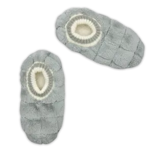 Grey Faux Fur Quilted Fuzzy Babba® Footable Slipper Socks