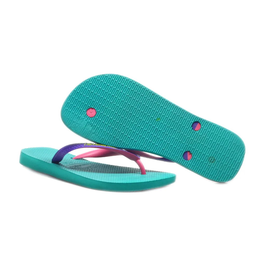 Havaianas Slippers Rubber Green Colour For Women