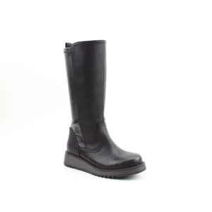 Heavenly Feet Luna Ladies Black Vegan Side Zip Knee High Boots