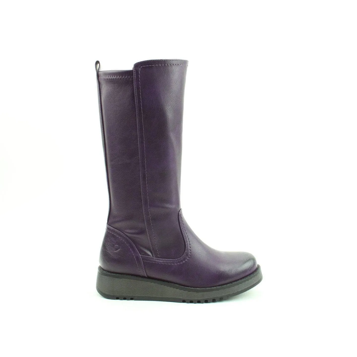 Heavenly Feet Luna Ladies Purple Vegan Side Zip Knee High Boots