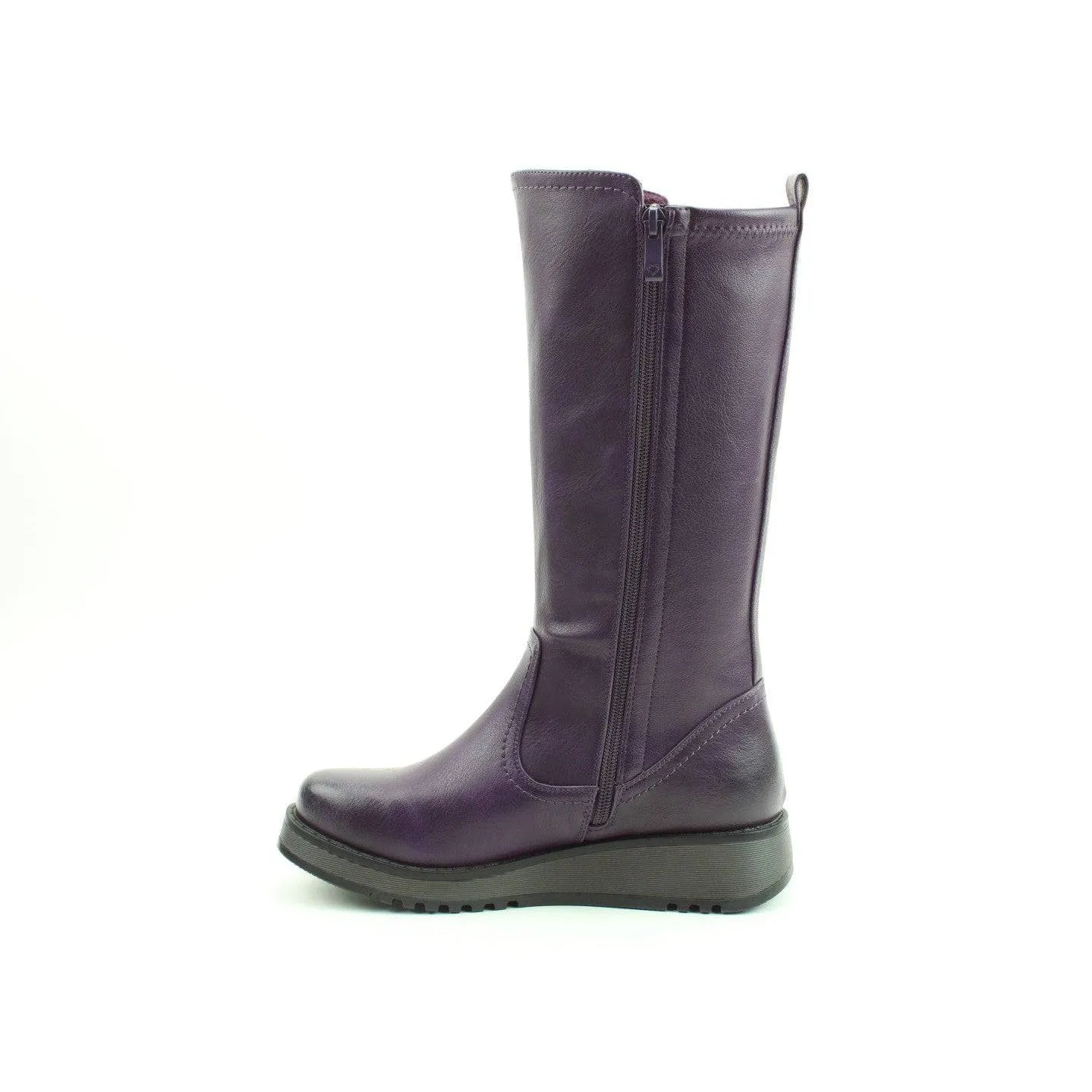 Heavenly Feet Luna Ladies Purple Vegan Side Zip Knee High Boots