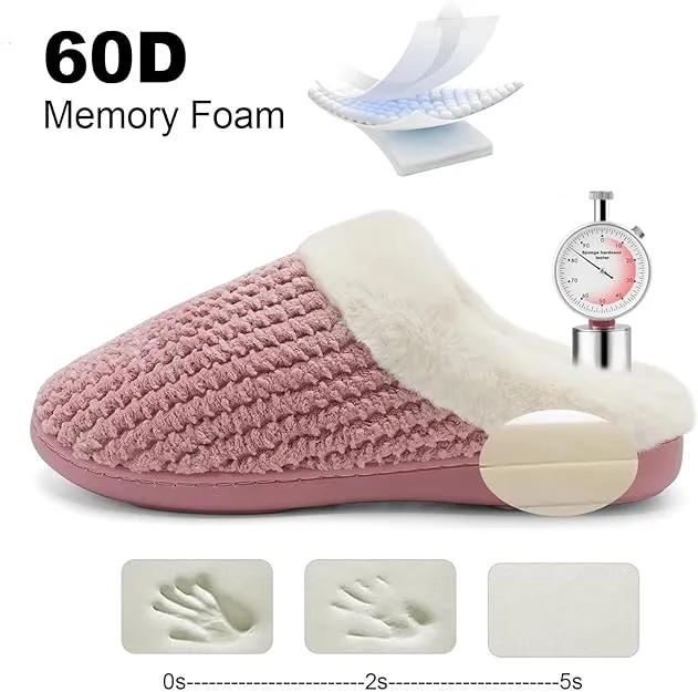 Ladies House Slippers Memory Foam Slippers for Women Comfortable Warm Cosy Non Slip Indoor Outdoor Home Slippers