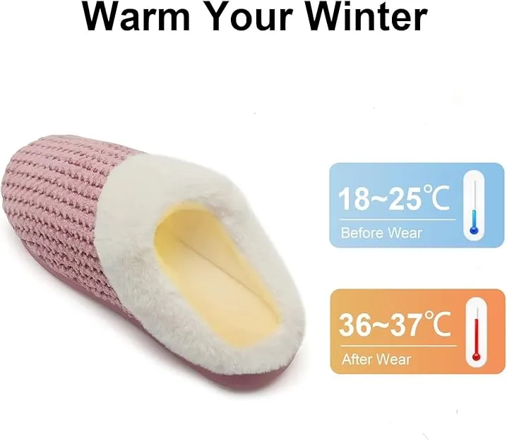 Ladies House Slippers Memory Foam Slippers for Women Comfortable Warm Cosy Non Slip Indoor Outdoor Home Slippers