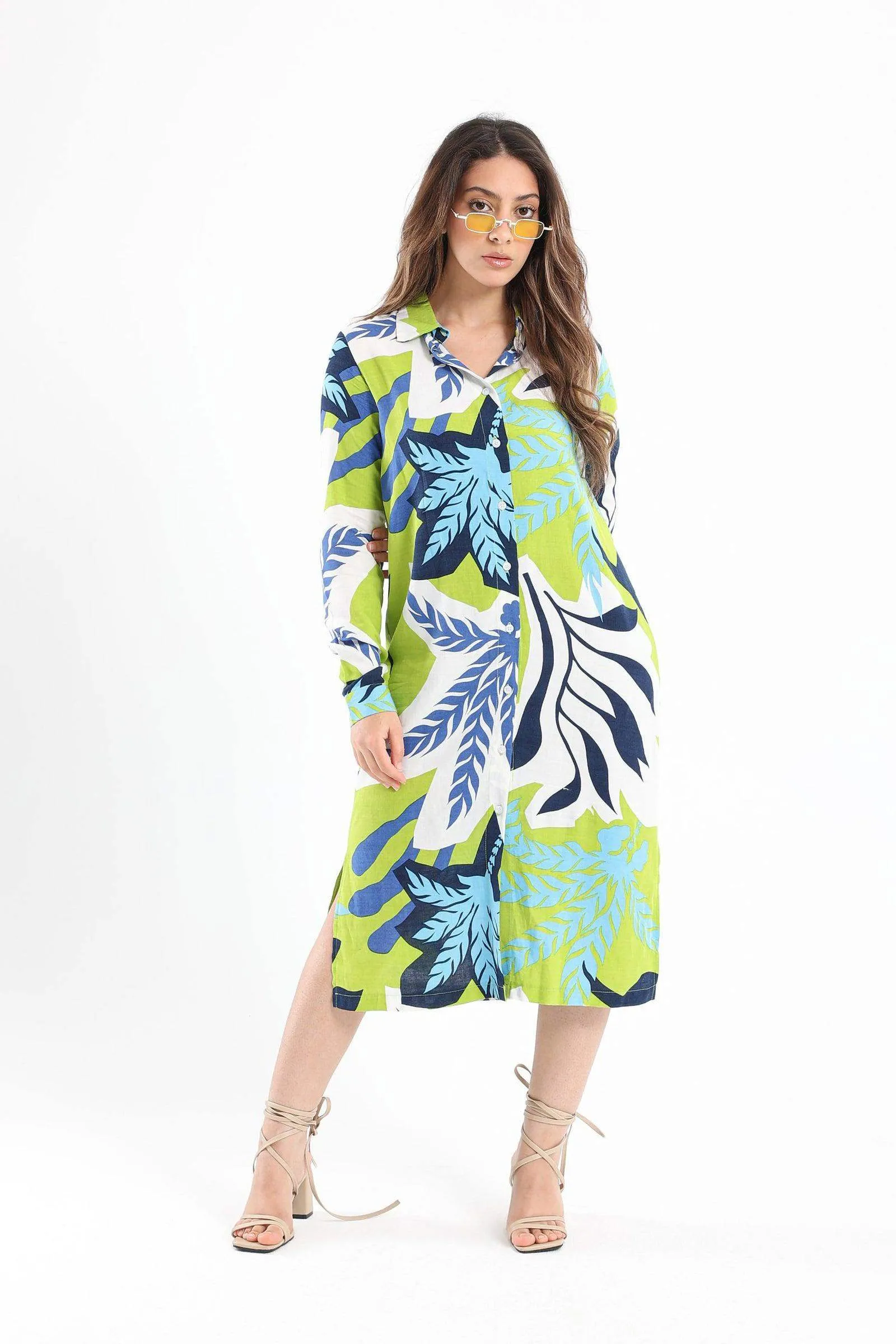 Long Sleeves Midi Shirt Dress