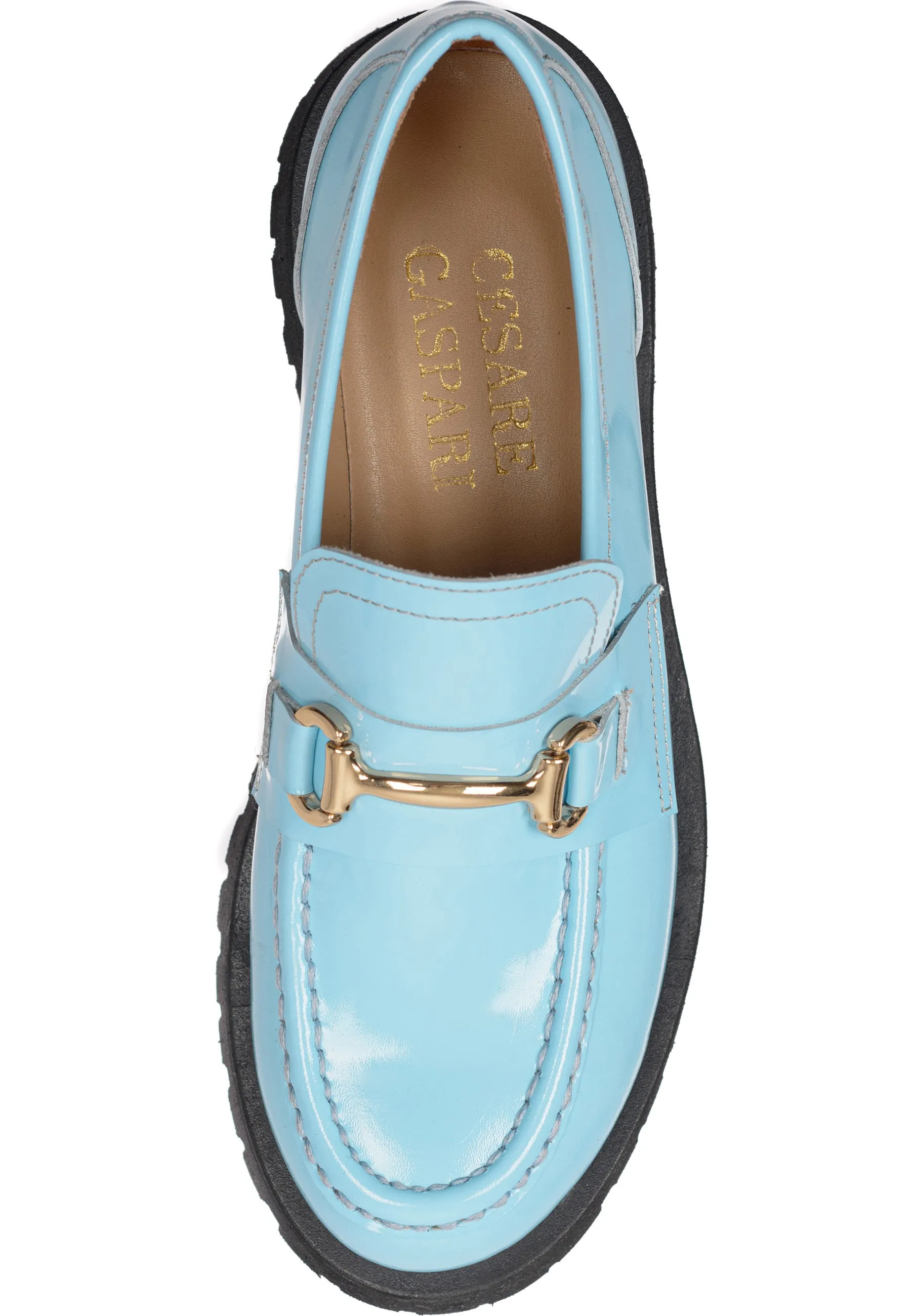 Luxe Glide Gold-Bit Loafers Josephine - Blue