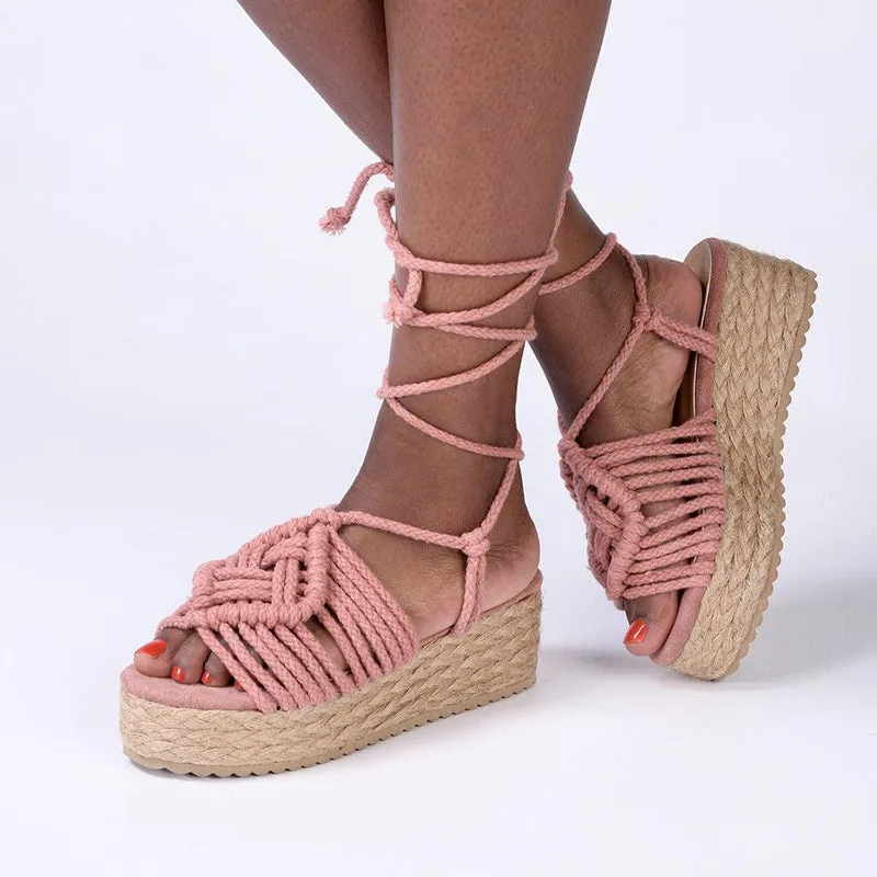 Madison Cherish Rope Espadrilles - Dark Blush