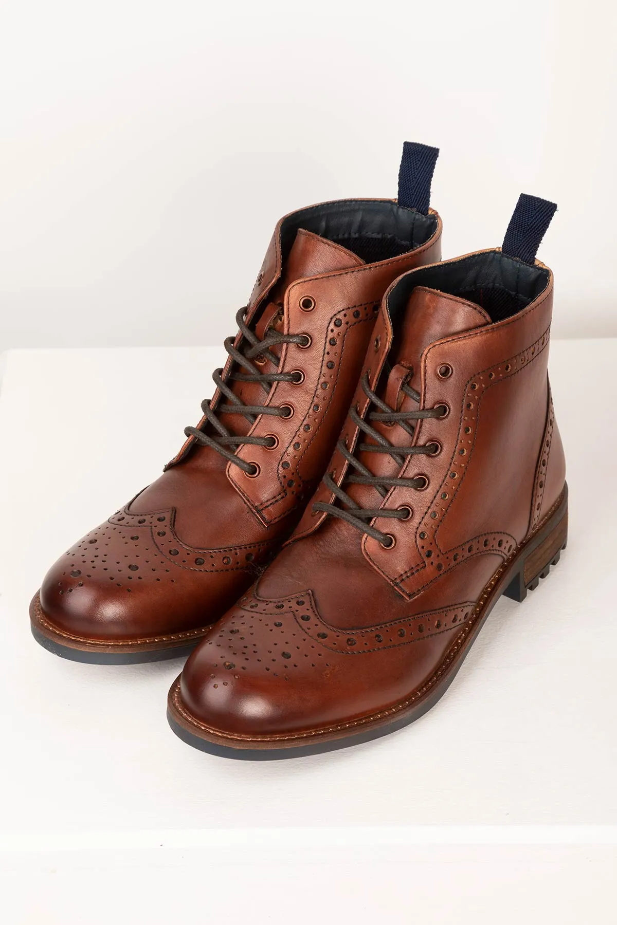 Men's Brogue Lace Up Boots - Millington