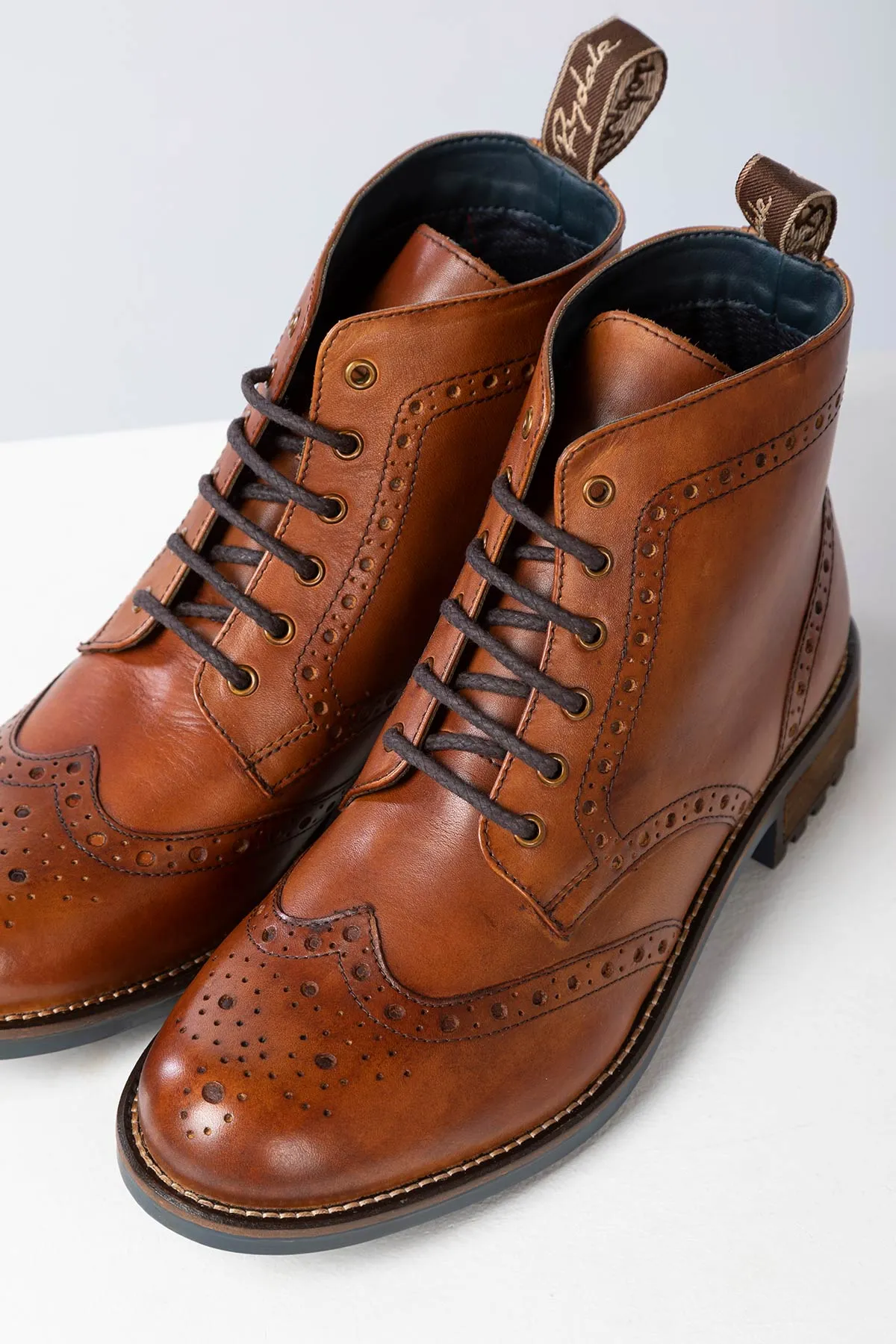 Men's Brogue Lace Up Boots - Millington