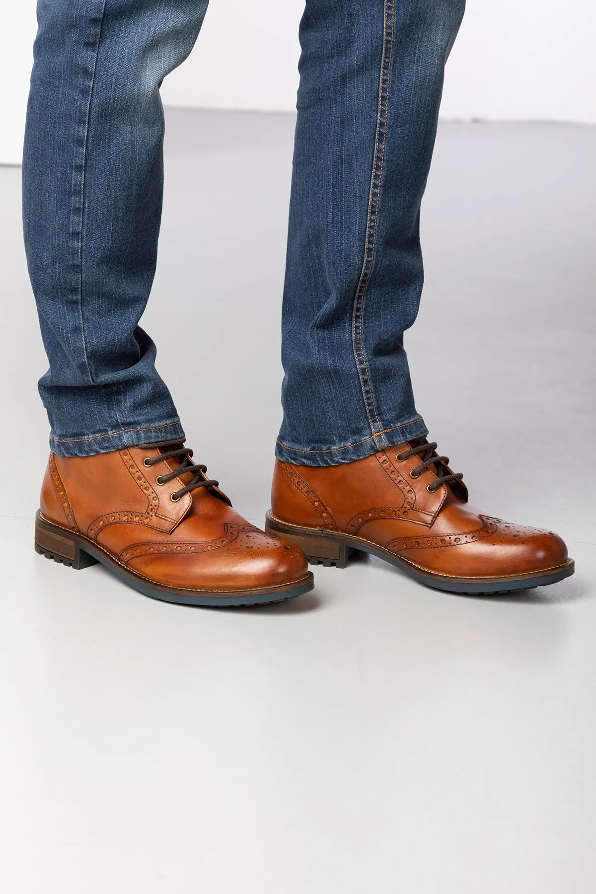 Men's Brogue Lace Up Boots - Millington