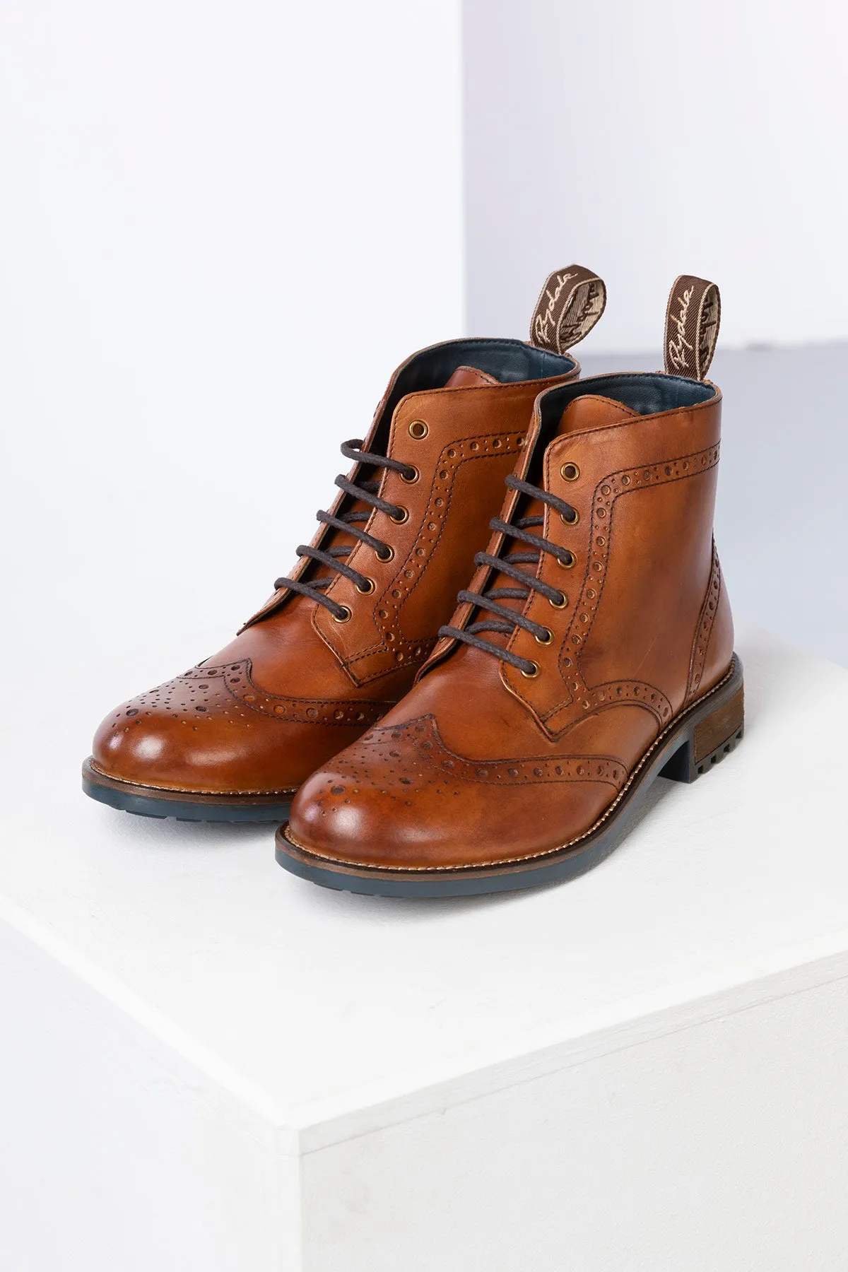 Men's Brogue Lace Up Boots - Millington