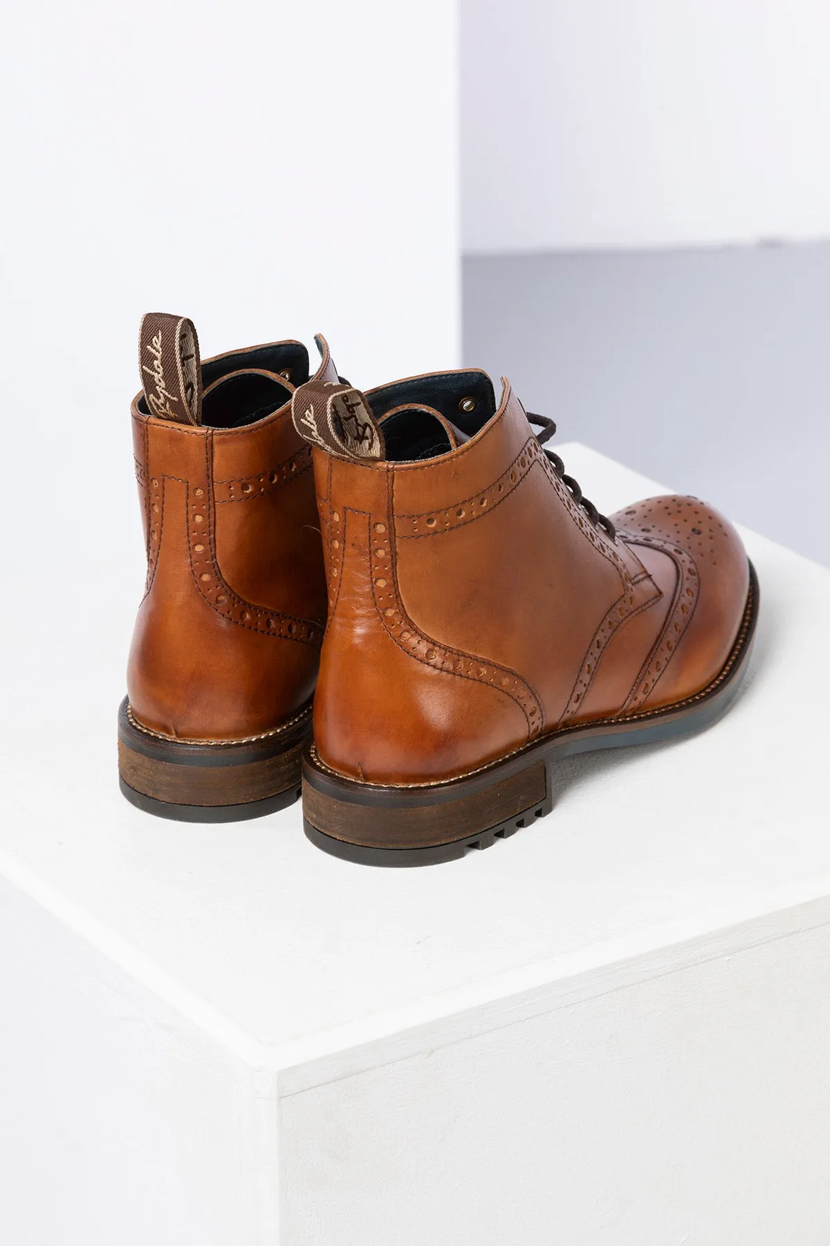 Men's Brogue Lace Up Boots - Millington